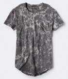 Aeropostale Aeropostale Tie-dye Long Line Pocket Tee - Light Grey, Small