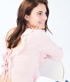 Aeropostale Aeropostale Long Sleeve Reversible Ruffle Tie Top - Light Ping, Xsmall