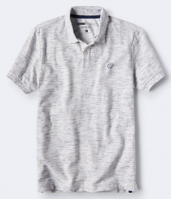 Aeropostale Aeropostale A87 Ny Streaky Stretch Pique Polo - Bleach, Small