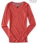 Aeropostale Prince & Fox Ribbed V-neck Tee
