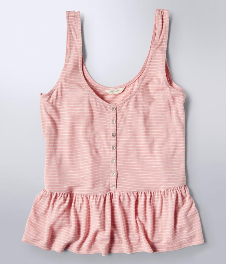 Aeropostale Aeropostale Striped Peplum Tank - Light Pink, Xsmall
