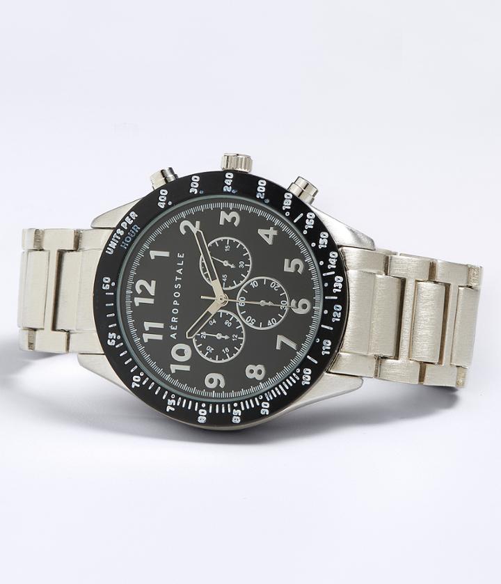 Aeropostale Aeropostale Metal Chrono Analog Watch - Silver