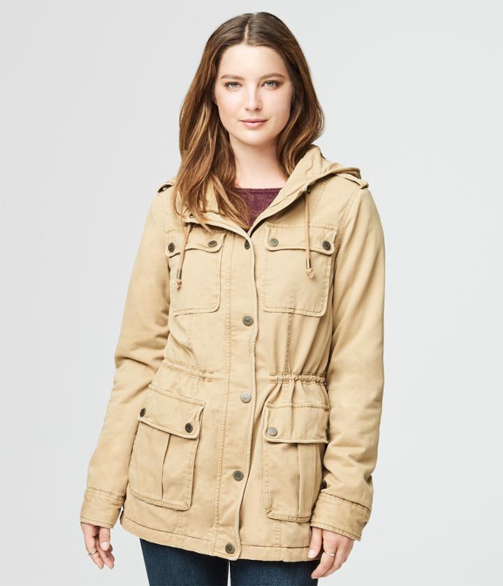Aeropostale Aeropostale Hooded Cinched-waist Parka - Feather Grey, Xsmall