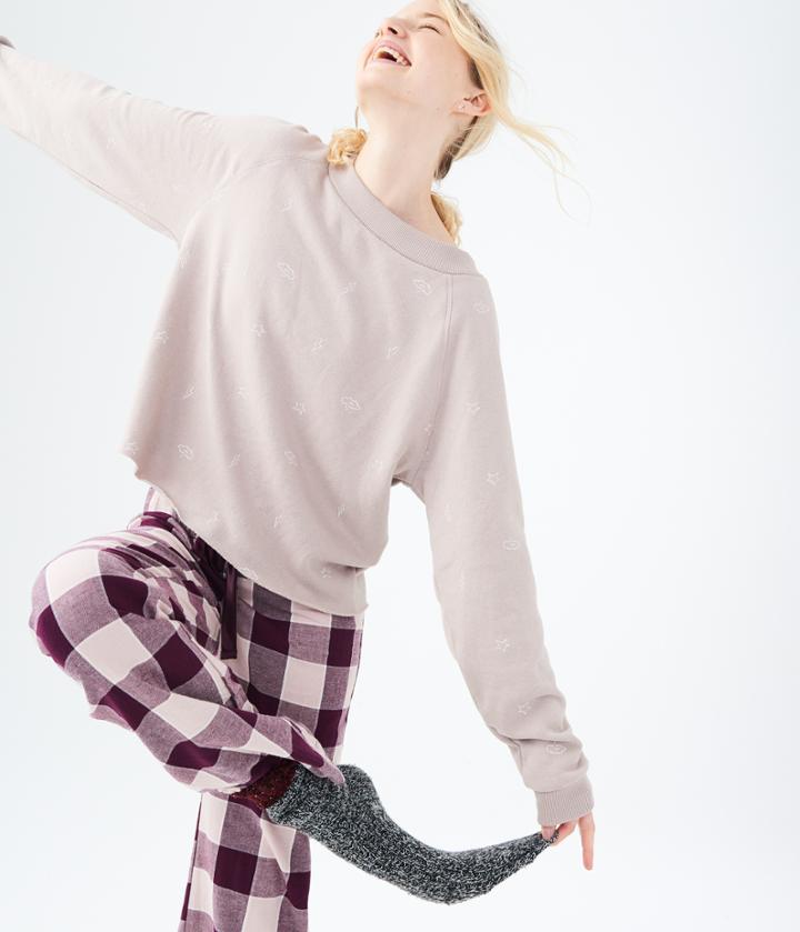 Aeropostale Aeropostale Lld Buffalo Plaid Flannel Sleep Pants - Purple, Xxsmall