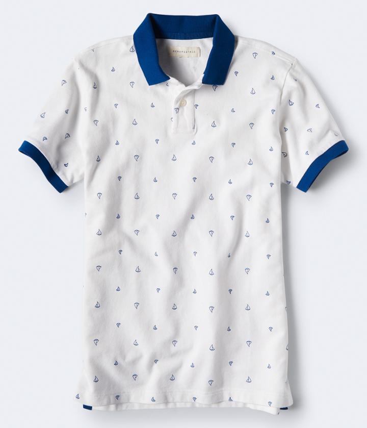 Aeropostale Aeropostale Sailboat Pique Polo - Bleach, Xsmall