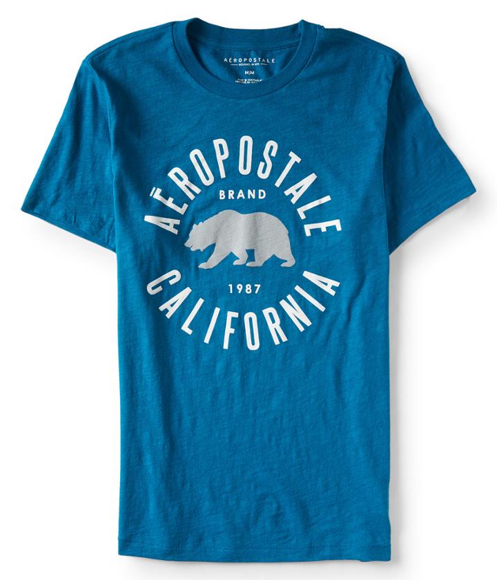 Aeropostale Aropostale California Bear Graphic Tee - Darkest Teal, Xsmall