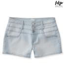 Aeropostale Tokyo Darling High-waisted Light Wash Denim Shorty Shorts