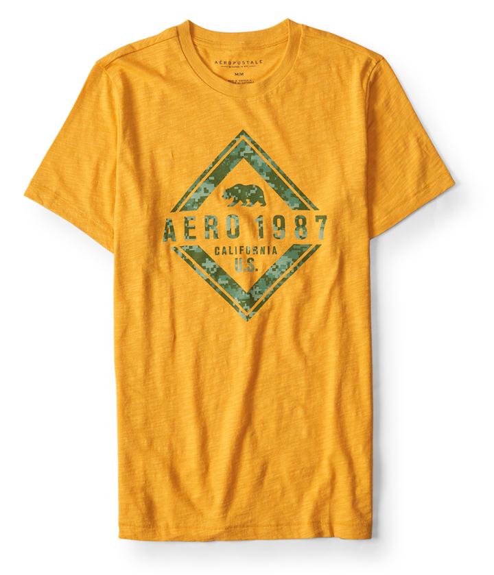 Aeropostale Aeropostale Aero Bear Diamond Graphic Tee - Golden Glow, Xsmall