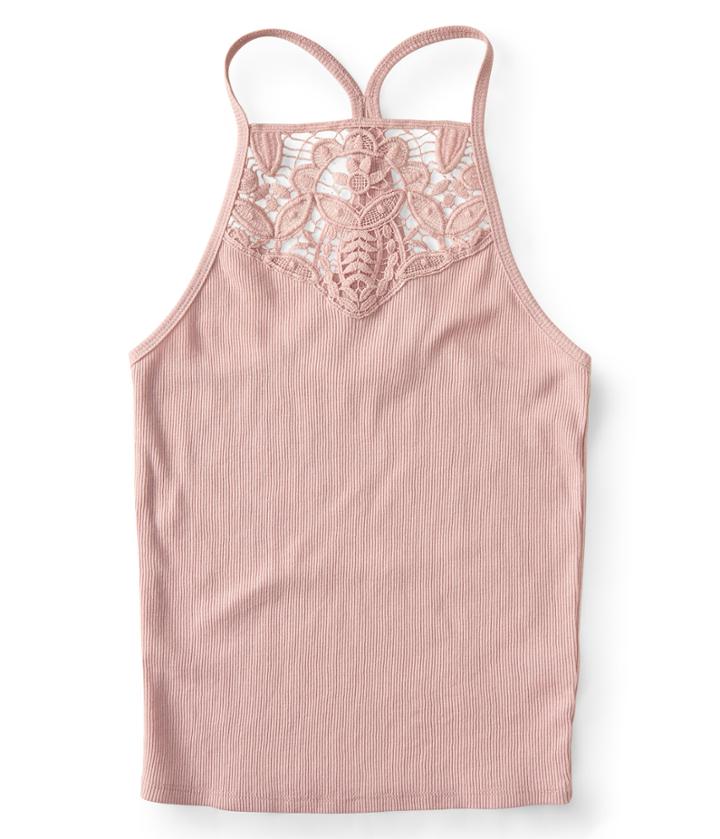 Aeropostale Aeropostale Lace High-neck Cami - Light Purple, Xlarge