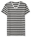 Aeropostale Heathered Stripe V-neck Tee