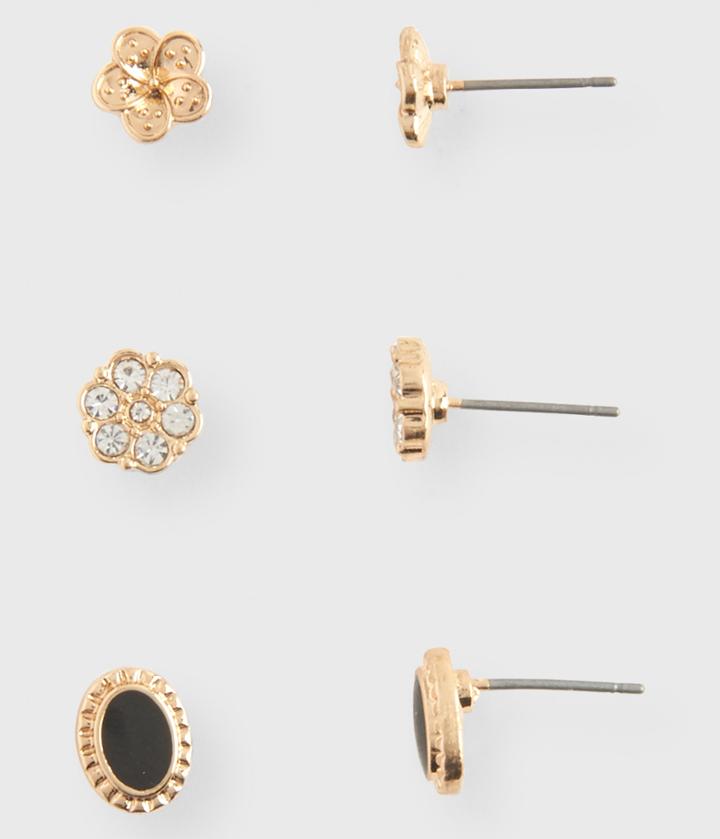 Aeropostale Aeropostale Flower Power Stud Earring 3-pack - Gold