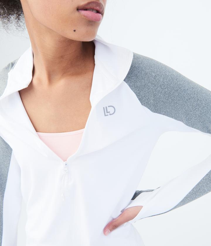 Aeropostale Aeropostale Lld Long Sleeve Colorblocked Half-zip Top - Bleach, Xsmall