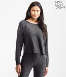 Aeropostale Lld Long Sleeve Streak Fuzzy Fleece Popover Top