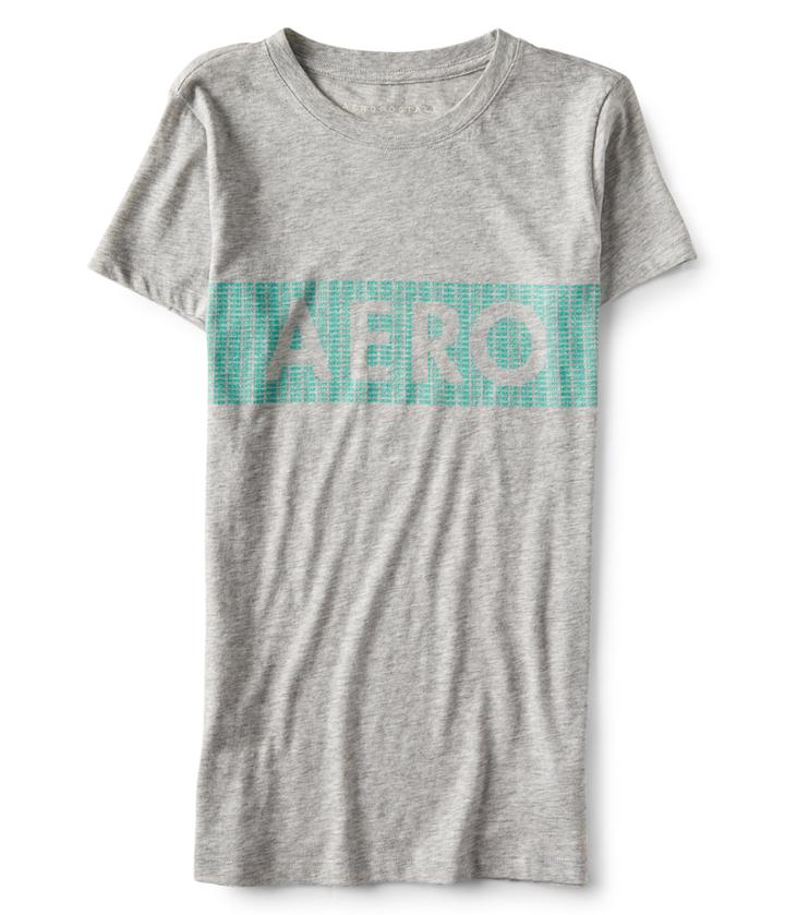 Aeropostale Aeropostale Aero Chest Stripe Graphic Tee - Light Heather Grey, Xsmall