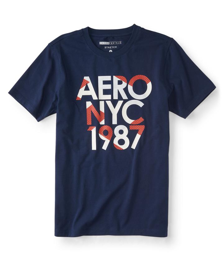 Aeropostale Aeropostale Aero Nyc Stretch Graphic Tee - Black, Xsmall