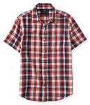 Aeropostale Herringbone Plaid Woven Shirt