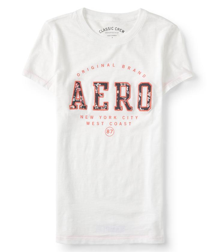 Aeropostale Aeropostale Floral Logo Graphic Tee - Bleach, Xsmall