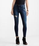 Aeropostale Seriously Stretchy Dark Wash Destroyed High-waisted Jegging