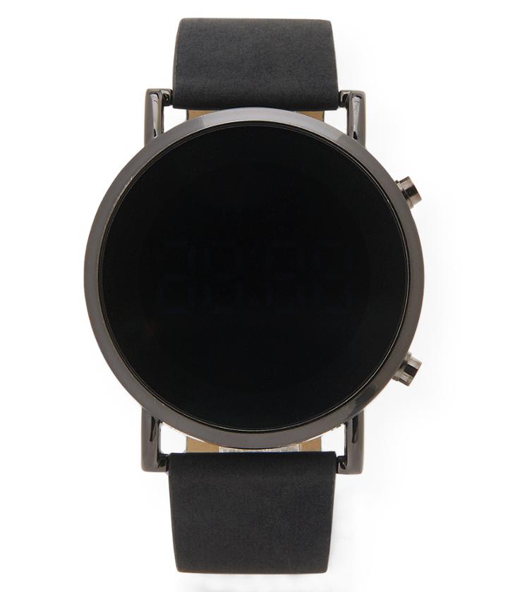 Aeropostale Aeropostale Faux Suede Led Digital Watch - Black