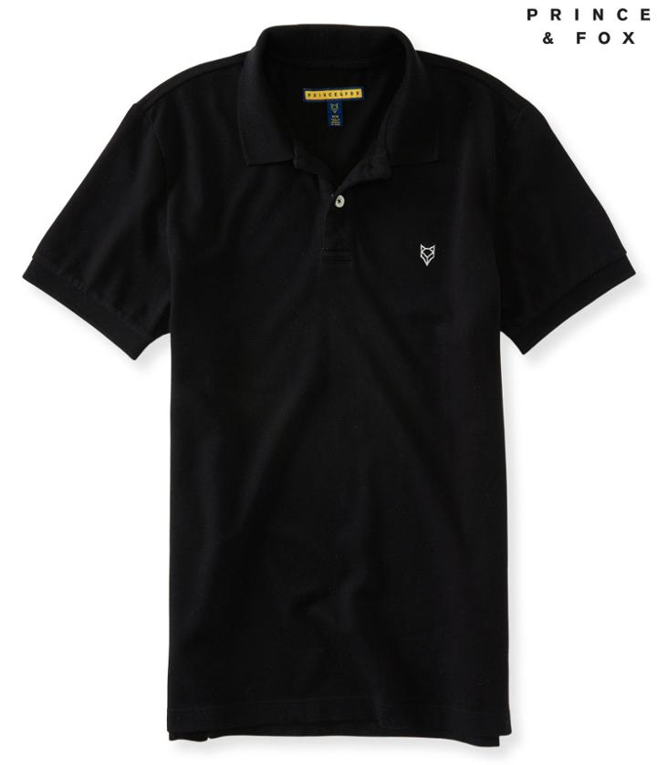Aeropostale Aeropostale Prince & Fox Solid Stretch Pique Polo - Black, Xsmall