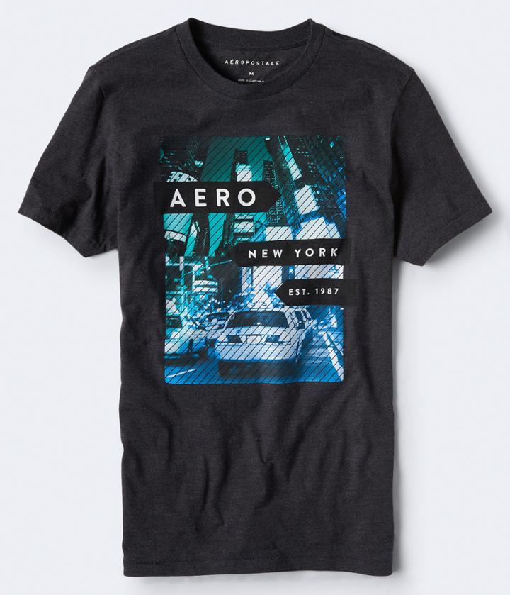 Aeropostale Aeropostale Aero Taxi Scene Graphic Tee - Charcoal Heather, Xsmall