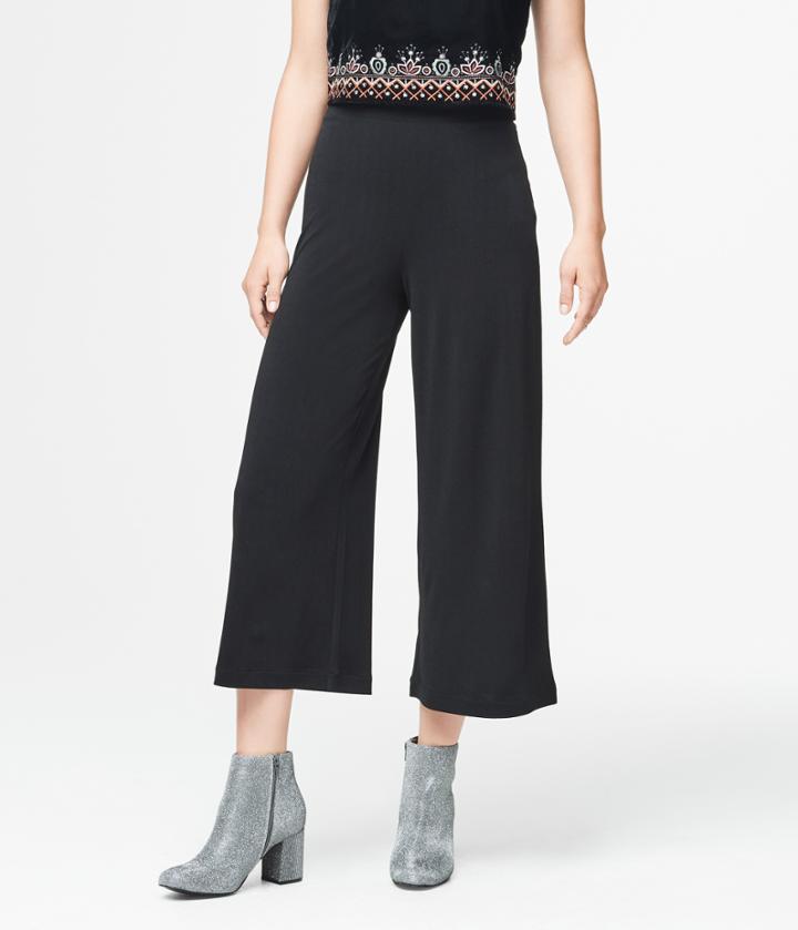 Aeropostale Aeropostale Crpe Wide-leg Crop Pants - Black, Xsmall