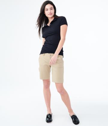 Aeropostale Aeropostale Solid Uniform Pique Polo - Black, Xlarge