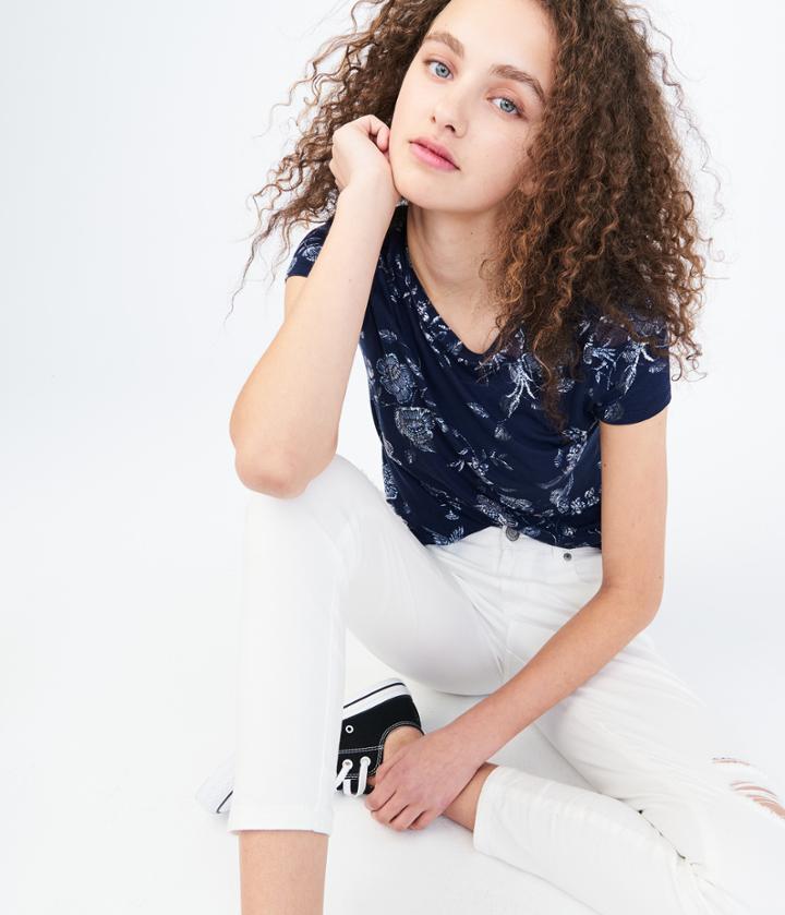 Aeropostale Aeropostale Print Baby Tee - Navy, Xsmall