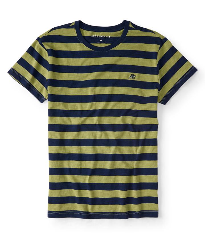 Aeropostale Aeropostale A87 Bar Stripe Tee - Green, Xsmall