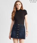 Aeropostale Prince & Fox Button Front Dark Wash Denim Skirt