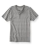 Aeropostale Aeropostale Striped Slub Henley - Medium Grey, Xsmall