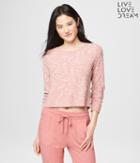 Aeropostale Aeropostale Lld Long Sleeve Zebra Fleece Crop Sleep Top - Clay Rose, Xsmall