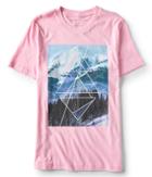 Aeropostale Aeropostale Mountain Geometry Graphic Tee - Magenta, Medium