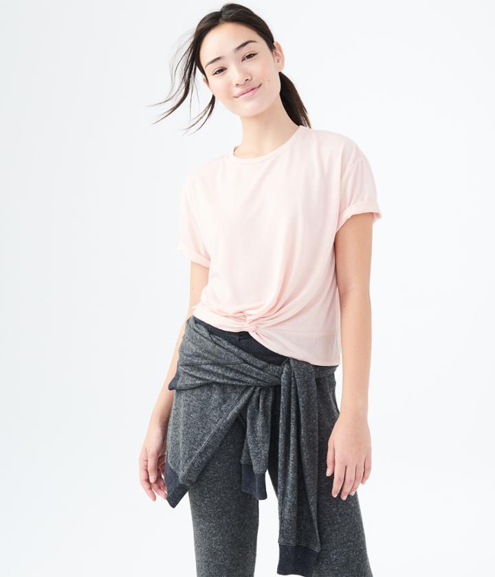 Aeropostale Aeropostale Lld Twist-front Tee - Gracious Rose, Xsmall