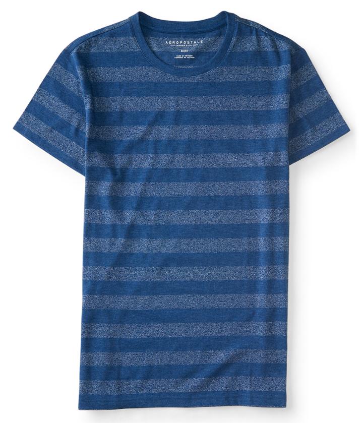 Aeropostale Aeropostale Marled Stripe Crew Tee - Midnight Blue, Xsmall