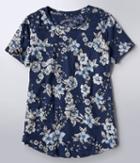 Aeropostale Aeropostale Seriously Soft Floral Scoop-neck Tee - Navy, Xsmall