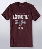 Aeropostale Aeropostale Aero New York Script Logo Graphic Tee - Sunbaked Red, Xsmall