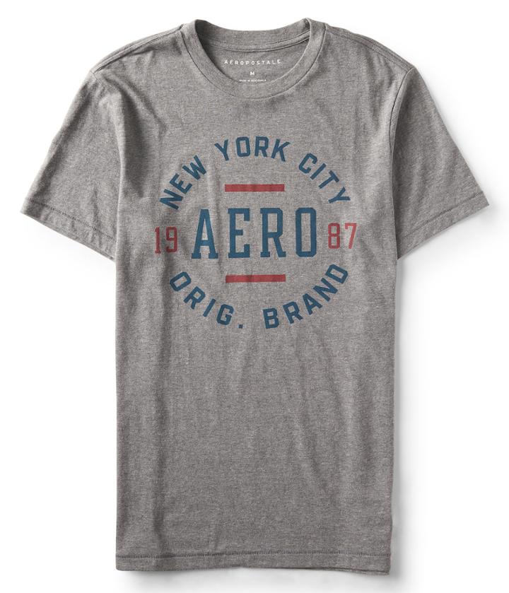 Aeropostale Aeropostale Aero Circle Logo Graphic Tee - Medium Heather Grey, Xsmall