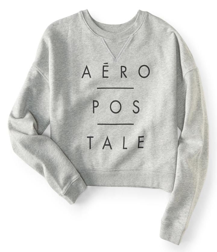 Aeropostale Aeropostale Logo Crew Sweatshirt - Light Heather Grey, Large