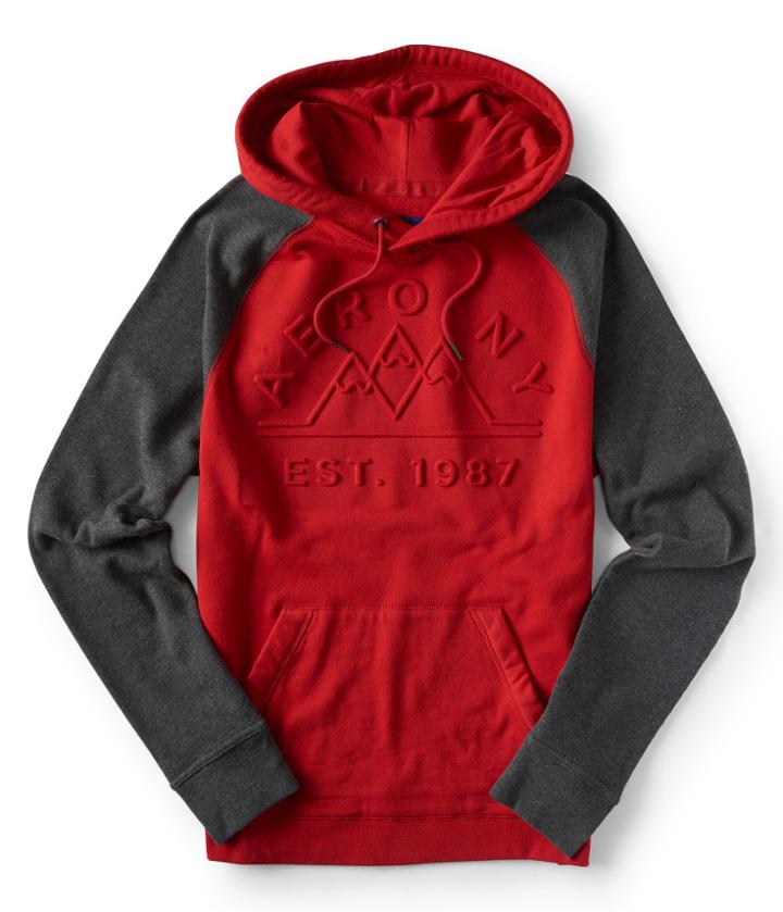 Aeropostale Aeropostale Aero Mountain Raglan Pullover Hoodie - Beaux Burgundy, Xsmall