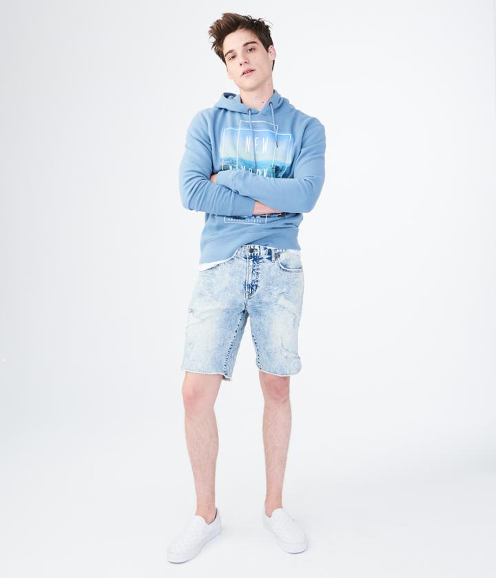 Aeropostale Aeropostale Medium Bleach Wash Destroyed Denim Reflex Cut-off Shorts - Medium, 27
