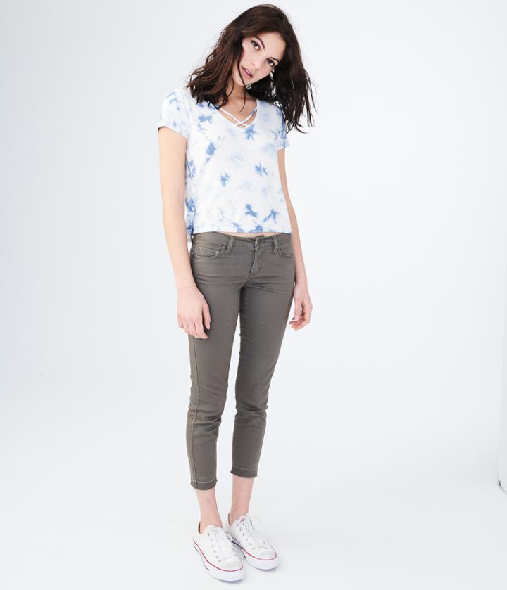 Aeropostale Aeropostale Seriously Stretchy Low-rise Crop Jegging - Olive, 000r