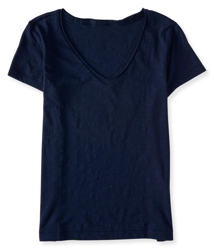 Aeropostale Aeropostale Solid Hampton V-neck Tee - Navy, Xsmall