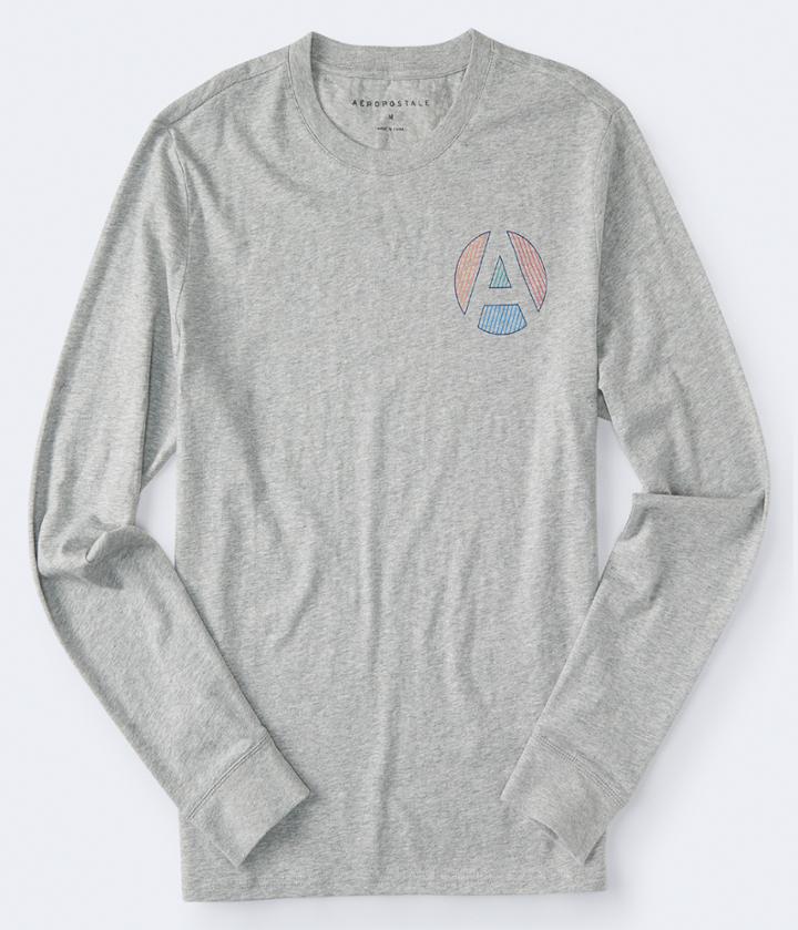 Aeropostale Aeropostale Circle A Graphic Tee - Light Heather Grey, Medium