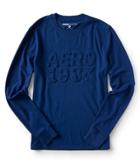 Aeropostale Aeropostale Long Sleeve Embossed Aero 1987 Stretch Graphic Tee - Seaside Blue, Xsmall
