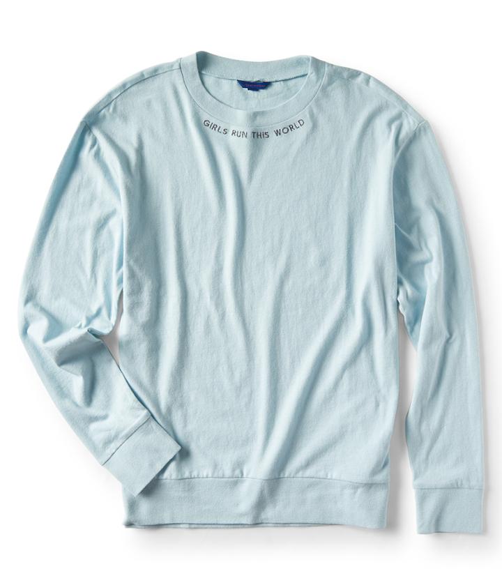 Aeropostale Aeropostale Long Sleeve Girls Run This World Graphic Tee - Blue, Xsmall