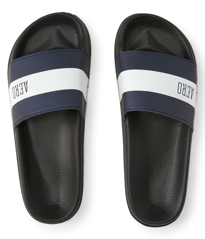 Aeropostale Aeropostale Aero Striped Slide Sandal - Blue, Small