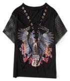 Aeropostale Aeropostale Route 78 Lace-up Tee - Black, Xsmall
