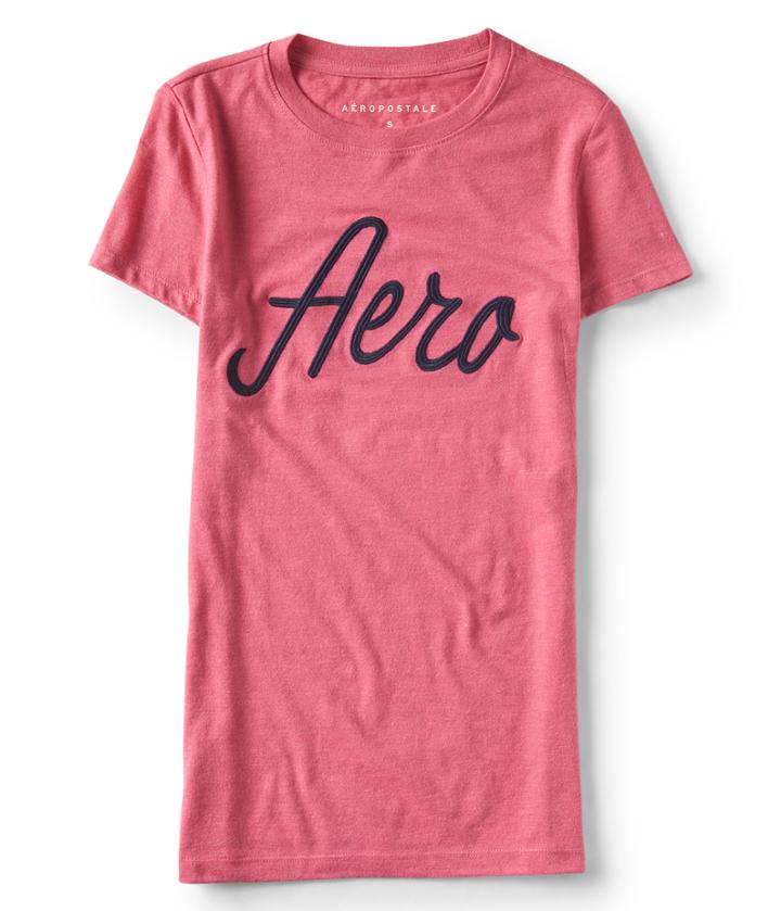 Aeropostale Aeropostale Aero Script Graphic Tee - Dark Pink, Xsmall