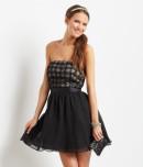 Aeropostale Mesh Petal Grid Strapless Dress